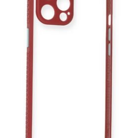 iPhone 12 Pro Kılıf Miami Şeffaf Silikon - Fuşya-(5796)