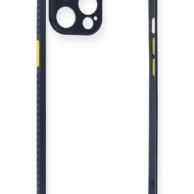 iPhone 12 Pro Kılıf Miami Şeffaf Silikon - Lacivert-(5796)