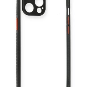 iPhone 12 Pro Kılıf Miami Şeffaf Silikon - Siyah-(5796)