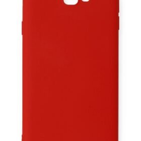Samsung Galaxy J7 Prime Kılıf Nano içi Kadife Silikon - Kırmızı-(5796)