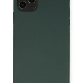 iPhone 11 Pro Max Kılıf Nano içi Kadife Silikon - Koyu Yeşil-(5796)