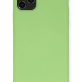iPhone 11 Pro Max Kılıf Nano içi Kadife Silikon - Yeşil-(5796)