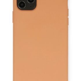iPhone 11 Pro Max Kılıf Nano içi Kadife Silikon - Mat Turuncu-(5796)