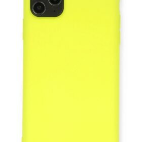 iPhone 11 Pro Max Kılıf Nano içi Kadife Silikon - Sarı-(5796)