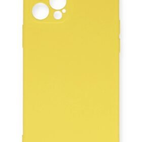 iPhone 12 Pro Max Kılıf Nano içi Kadife Silikon - Sarı-(5796)
