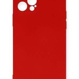 iPhone 12 Pro Max Kılıf Nano içi Kadife Silikon - Kırmızı-(5796)