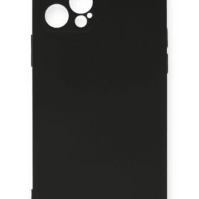 iPhone 12 Pro Max Kılıf Nano içi Kadife Silikon - Siyah-(5796)