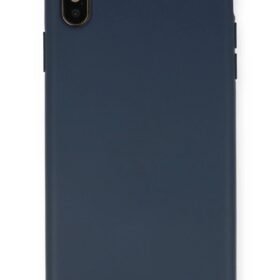 iPhone XS Max Kılıf Nano içi Kadife Silikon - Lacivert-(5796)