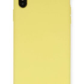 iPhone XS Max Kılıf Nano içi Kadife Silikon - Mat Sarı-(5796)