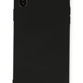 iPhone XS Max Kılıf Nano içi Kadife Silikon - Siyah-(5796)