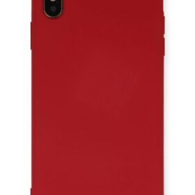 iPhone XS Max Kılıf Nano içi Kadife Silikon - Kırmızı-(5796)