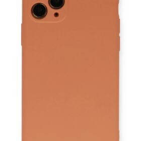iPhone 11 Pro Kılıf Nano içi Kadife Silikon - Mat Turuncu-(5796)