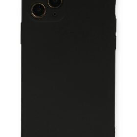 iPhone 11 Pro Kılıf Nano içi Kadife Silikon - Siyah-(5796)