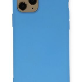 iPhone 11 Pro Kılıf Nano içi Kadife Silikon - Mavi-(5796)