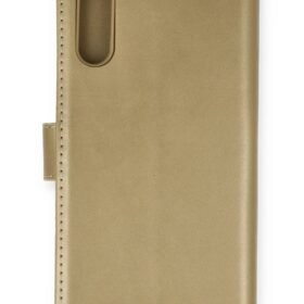 Huawei P Smart S Kılıf Trend S Plus Kapaklı Kılıf - Gold-(5796)