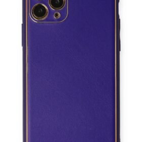 iPhone 11 Pro Kılıf Coco Deri Silikon Kapak - Mor-(5796)