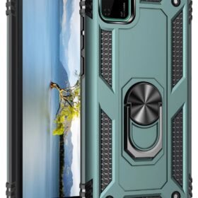 Huawei Y5P Kılıf Sofya Yüzüklü Silikon Kapak - Yeşil-(5796)