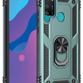 Huawei Y6P Kılıf Sofya Yüzüklü Silikon Kapak - Yeşil-(5796)