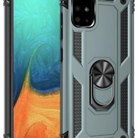 Samsung Galaxy A71 Kılıf Sofya Yüzüklü Silikon Kapak - Yeşil-(5796)