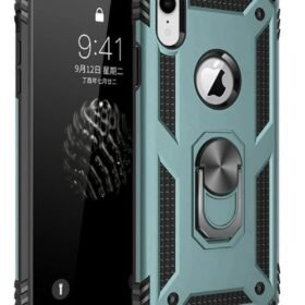 iPhone XR Kılıf Sofya Yüzüklü Silikon Kapak - Yeşil-(5796)