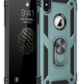 iPhone XS Max Kılıf Sofya Yüzüklü Silikon Kapak - Yeşil-(5796)