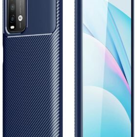 Xiaomi Redmi 9T Kılıf Auto Focus Karbon Kapak - Lacivert-(5796)