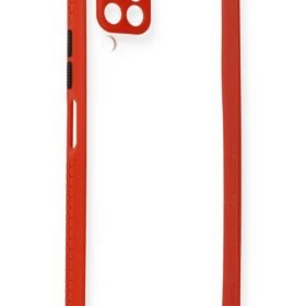 Huawei P40 Lite Kılıf Miami Şeffaf Silikon - Kırmızı-(5796)