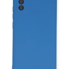 Samsung Galaxy A02S Kılıf Nano içi Kadife Silikon - Mavi-(5796)