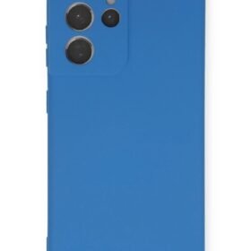 Samsung Galaxy S21 Ultra Kılıf Nano içi Kadife Silikon - Mavi-(5796)