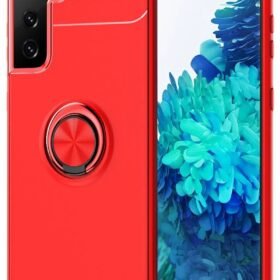 Samsung Galaxy S21 Plus Kılıf Range Yüzüklü Silikon - Kırmızı-(5796)