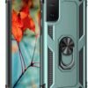 Samsung Galaxy S21 Kılıf Sofya Yüzüklü Silikon Kapak - Yeşil-(5796)