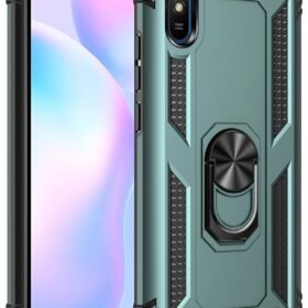 Xiaomi Redmi 9A Kılıf Sofya Yüzüklü Silikon Kapak - Yeşil-(5796)