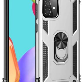 Samsung Galaxy A52 Kılıf Sofya Yüzüklü Silikon Kapak - Gümüş-(5796)