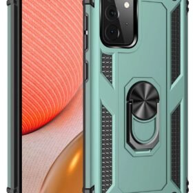 Samsung Galaxy A72 Kılıf Sofya Yüzüklü Silikon Kapak - Yeşil-(5796)