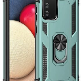 Samsung Galaxy A02S Kılıf Sofya Yüzüklü Silikon Kapak - Yeşil-(5796)