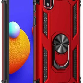 Samsung Galaxy A01 Core Kılıf Sofya Yüzüklü Silikon Kapak - Kırmızı-(5796)