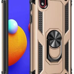 Samsung Galaxy A01 Core Kılıf Sofya Yüzüklü Silikon Kapak - Gold-(5796)