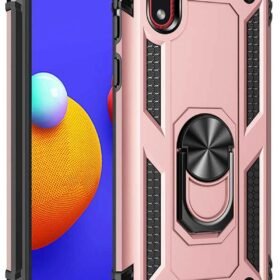 Samsung Galaxy A01 Core Kılıf Sofya Yüzüklü Silikon Kapak - Rose-(5796)