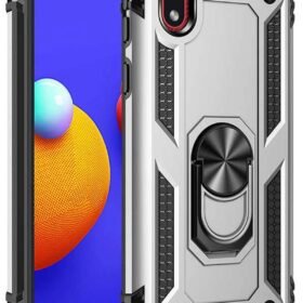 Samsung Galaxy A01 Core Kılıf Sofya Yüzüklü Silikon Kapak - Gümüş-(5796)