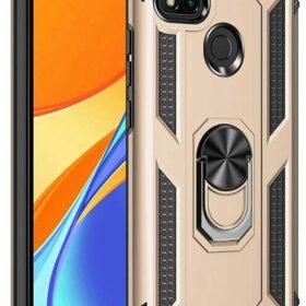 Xiaomi Redmi 9C Kılıf Sofya Yüzüklü Silikon Kapak - Gold-(5796)