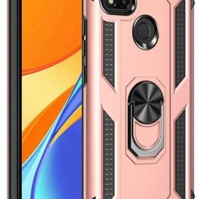 Xiaomi Redmi 9C Kılıf Sofya Yüzüklü Silikon Kapak - Rose-(5796)