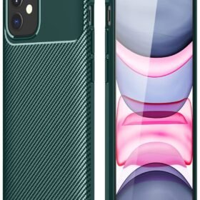 iPhone 12 Mini Kılıf Auto Focus Karbon Kapak - Yeşil-(5796)