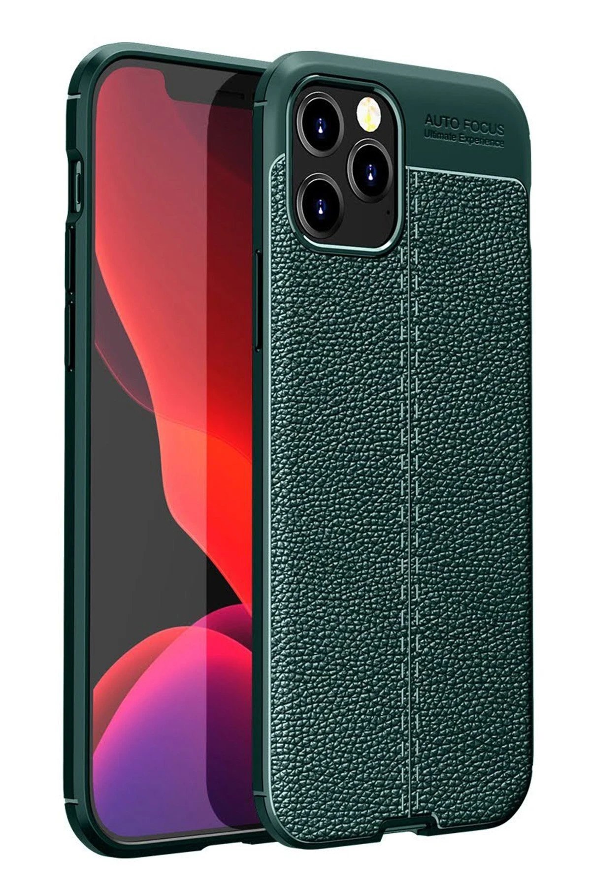 iPhone 12 Pro Max Kılıf Auto Focus Kapak - Yeşil-(5796)