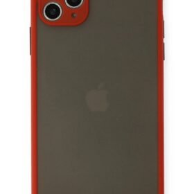 iPhone 11 Pro Max Kılıf Montreal Silikon Kapak - Kırmızı-(5796)