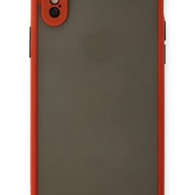 iPhone X Kılıf Montreal Silikon Kapak - Kırmızı-(5796)