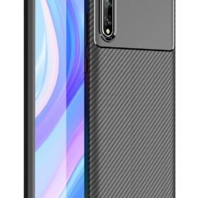 Huawei P Smart S Kılıf Auto Focus Karbon Kapak - Siyah-(5796)