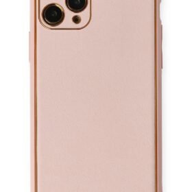 iPhone 11 Pro Max Kılıf Coco Deri Silikon Kapak - Pembe-(5796)