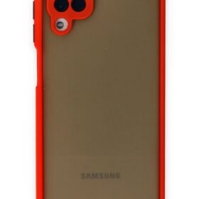 Samsung Galaxy A12 Kılıf Montreal Silikon Kapak - Kırmızı-(5796)