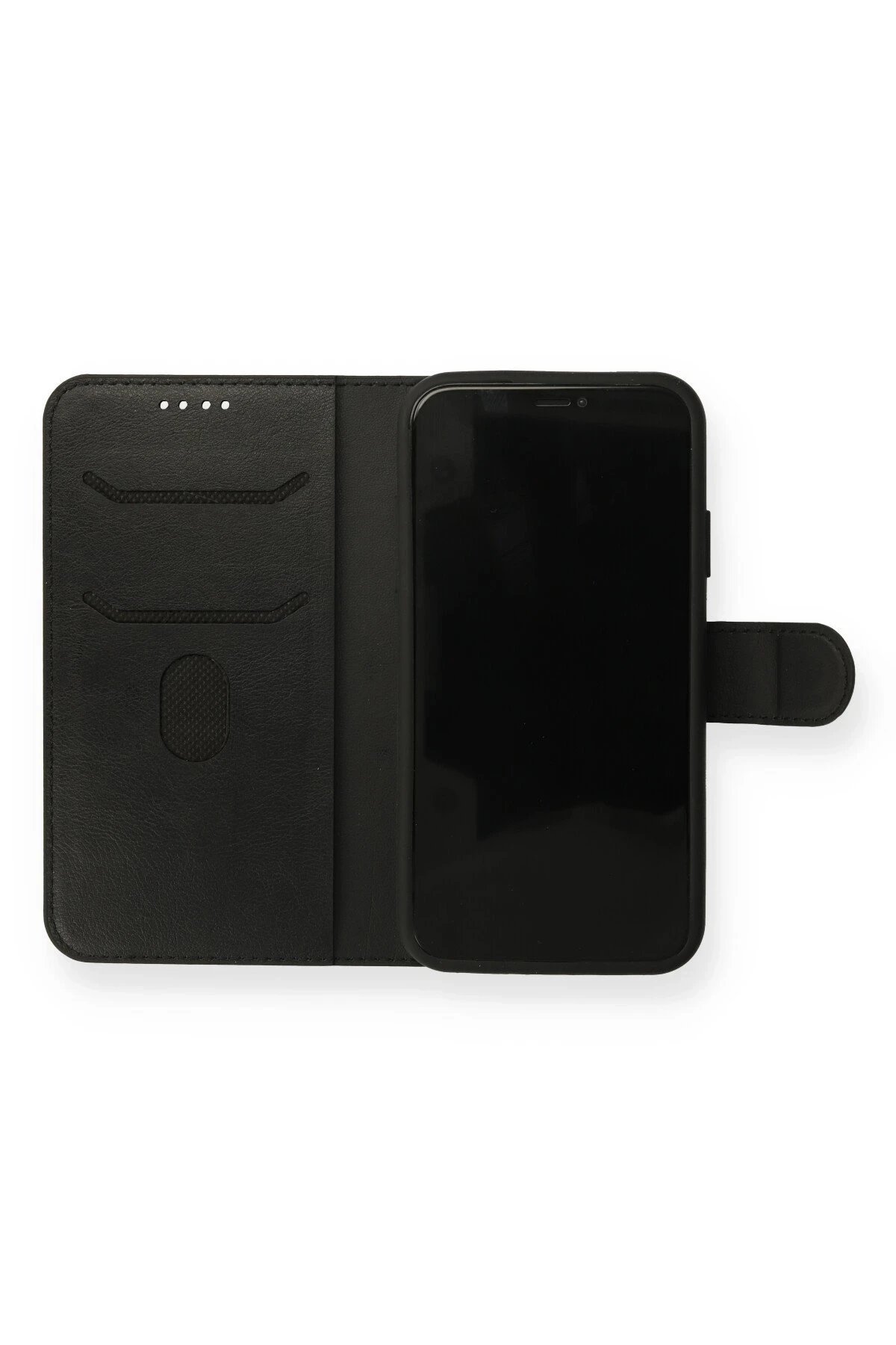 iPhone 12 Kılıf Trend S Plus Kapaklı Kılıf - Siyah-(5796) - Görsel 2