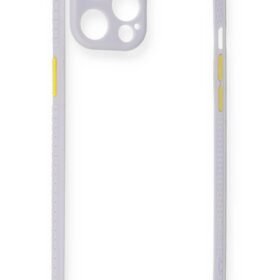 iPhone 12 Kılıf Miami Şeffaf Silikon - Lila-(5796)